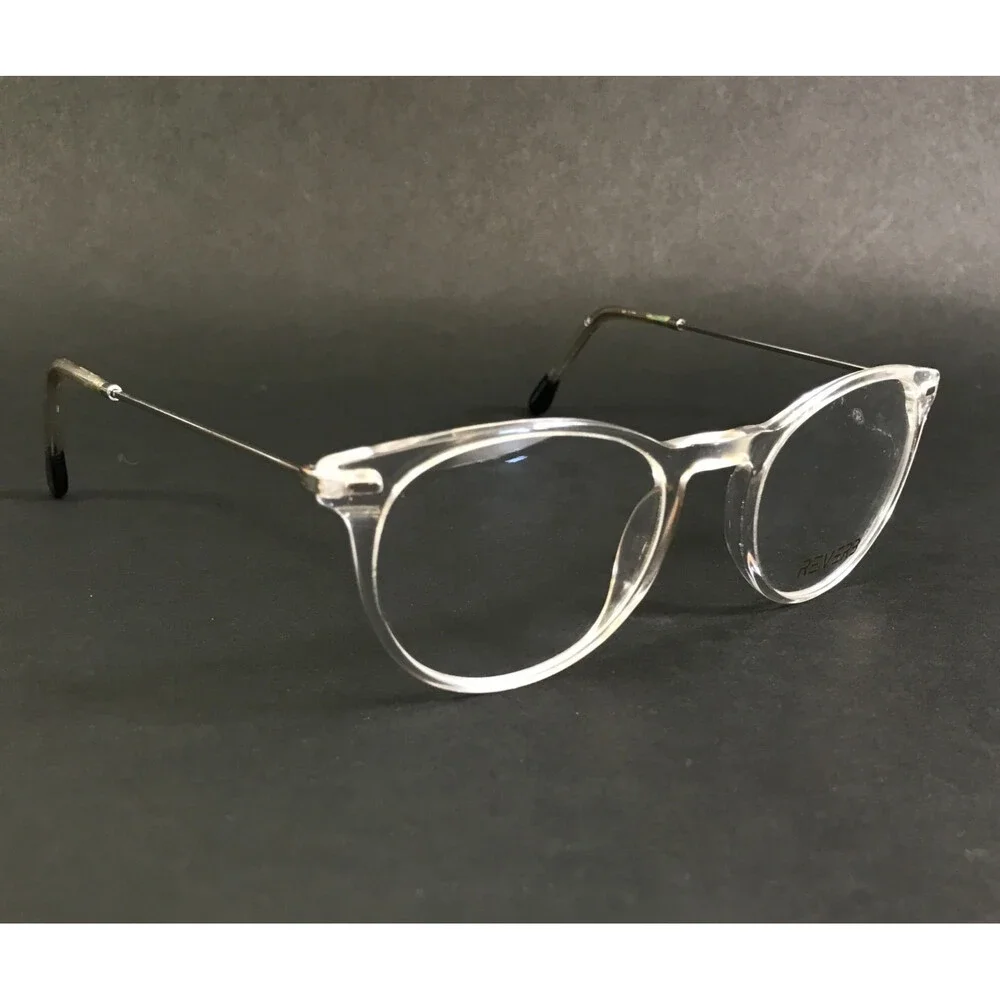 Reverb Eyeglasses Frames RVMO5130 971 Clear Silver Round Full Rim 50-22-140